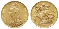 funt 1891/M, Melbourne, złoto 7.98 g, Spink 3867