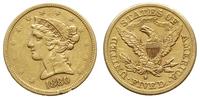 5 dolarów 1880, San Francisco, złoto 8.31 g