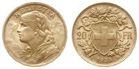 20 franków 1935 B, Berno, złoto 6.45 g