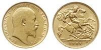 1/2 funta 1907, Londyn, złoto 3.99 g, Seaby 401,