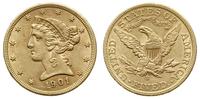 5 dolarów 1901/S, San Francisco, Liberty Head, z
