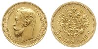5 rubli 1902 AP, Petersburg, złoto 4.30 g, wyśmi