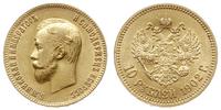 10 rubli 1902 AP, Petersburg, złoto 8.60 g, bard