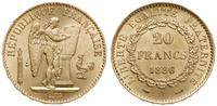 20 franków 1886 A, Paryż, złoto 6.44 g, piękne, 