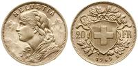 20 franków  1949/B, Berno, złoto 6.45 g, Fr. 499