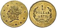 1/2 dolara 1871, złoto 0.36 g, 11.5 mm