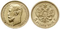 5 rubli 1903/ AP, Petersburg, złoto 4.29 g, ładn