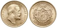 10 koron 1901, Sztokholm, złoto 4.47 g., pięknie
