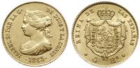 4 escudo 1865, Madryt, złoto 3.42 g, piękne, Fr.
