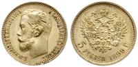 5 rubli 1899/ФЗ, Petersburg, złoto 4.30 g, Fr. 1