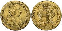 1/2 suwerena 1751, Bruksela, złoto 5.50 g, w tle