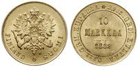 10 marek 1882 S, Helsinki, złoto 3.23 g, pięknie