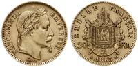20 franków 1865 A, Paryż, złoto 6.44 g, Fr. 584,