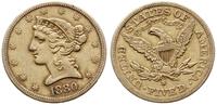 5 dolarów 1880 S, San Francisco, Liberty Head, z