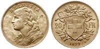20 franków 1899 B, Berno, złoto 6.44 g, piękne, 