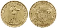 10 koron 1904 KB, Kremnica, złoto 3.37 g, Fr. 25