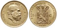10 guldenów 1877, Utrecht, złoto 6.72 g, pięknie