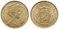 5 guldenów 1912, Utrecht, złoto 3.35 g, bardzo ł