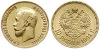 10 rubli 1901 Ф•З, Petersburg, złoto 8.59 g, pię