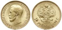 10 rubli 1899 АГ, Petersburg, złoto 8.60 g, pięk