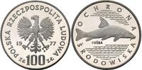 100 złotych 1977, PRL-PRÓBA, BRZANA, srebro 16.5