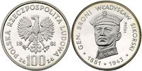 100 złotych 1981, Wł. Sikorski, PRÓBA, srebro, m
