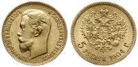 5 rubli 1904 АР, Petersburg, złoto 4.29 g, Fr. 1