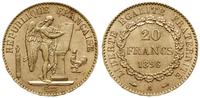 20 franków 1896 A, Paryż, złoto 6.44 g, Fr. 592,