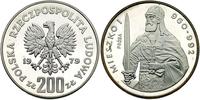 200 złotych 1979 , MIESZKO I- PRÓBA, srebro, Par
