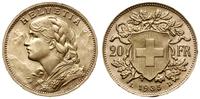 20 franków 1935, Berno, typ Vreneli, złoto 6.44 