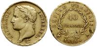40 franków 1811 A, Paryż, złoto 12.84 g, uszkodz