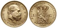 10 guldenów 1876, Utrecht, złoto 6.72 g, piękne,
