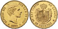 25 peset 1880, złoto 8.07 g