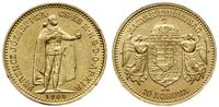 10 koron 1904, Kremnica, złoto 3.38 g, dużo blas