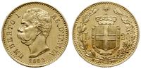 20 lirów 1882 R, Rzym, złoto 6.45 g, pięknie zac
