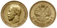 10 rubli 1902 АР, Petersburg, złoto 8.60 g, pięk