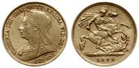 1/2 funta 1898, Londyn, złoto 3.97 g, Fr. 397, S