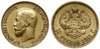 10 rubli 1911 ЭБ, Petersburg, złoto 8.58 g, pięk