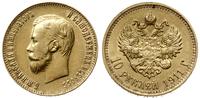 10 rubli 1911 ЭБ, Petersburg, złoto 8.58 g, bard