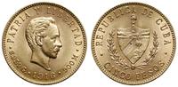 5 peso 1916, Filadelfia, złoto 8.37 g, pięknie z