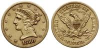 5 dolarów 1880 S, San Francisco, Liberty head to
