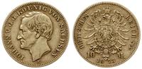 10 marek 1873/E, Drezno, złoto 3.93 g, rzadkie, 