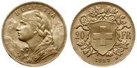 20 franków 1927 B, Berno, złoto 6.45 g, Fr. 499,