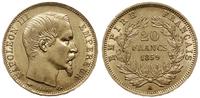 20 franków 1859 A, Paryż, złoto 6.44 g, Fr. 573,