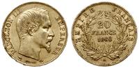 20 franków 1860 A, Paryż, głowa bez wieńca lauro