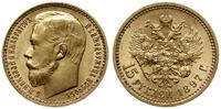 15 rubli 1897 АГ, Petersburg, złoto 12.89 g, ste