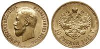 10 rubli 1911 Э•Б, Petersburg, złoto 8.59 g, Fr.