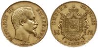 50 franków 1858 A, Paryż, złoto 16.10 g, minimal