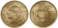 10 franków 1922/B, Berno, złoto 3.22 g, Fr. 504,