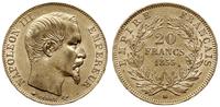 20 franków 1855/BB, Strasburg, złoto 6.42 g, Fr.
